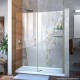 Unidoor 53 - 61 Hinged Shower Door with Glass Shelves