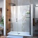 Unidoor 53 - 61 Hinged Shower Door with Glass Shelves