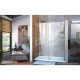 Unidoor 53 - 61 Hinged Shower Door with Glass Shelves